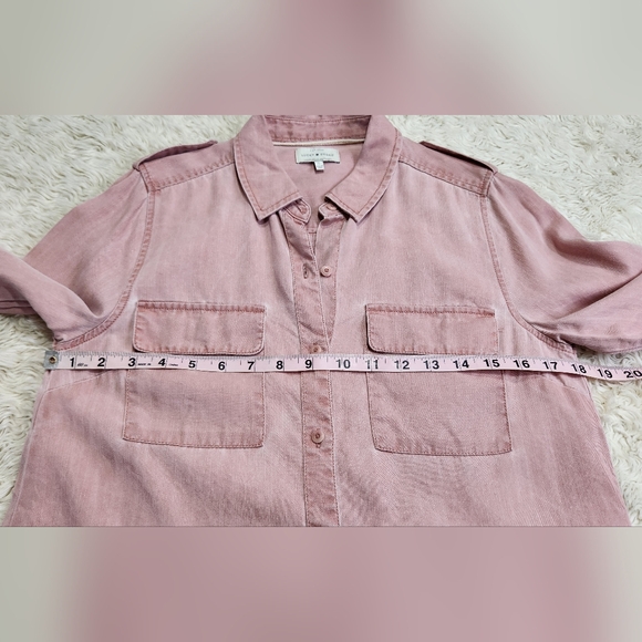 LUCKY BRAND Washed Shirt In Old Rose Pink Sz Small STYLE 7W44283 100% Lyocell - Picture 7 of 13